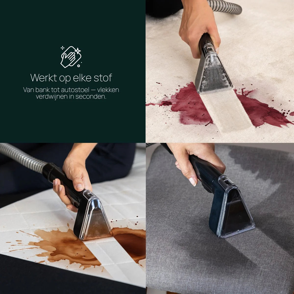 Skrub Tapijtreiniger 1300W – Verwarmbaar tot 60°C – Compacte Vlekkenreiniger – Bank reiniger – Meubel- & Zetelreiniger