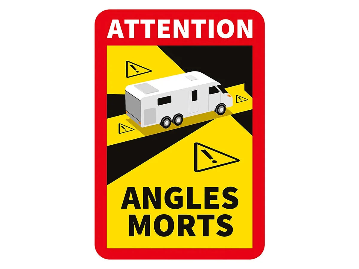 Attention Angles Morts - Sticker Camper - Frankrijk - 5 Stuks