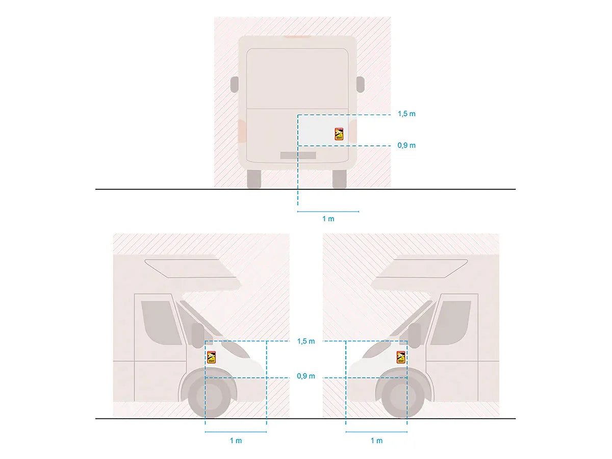 Attention Angles Morts - Sticker Camper - Frankrijk - 5 Stuks