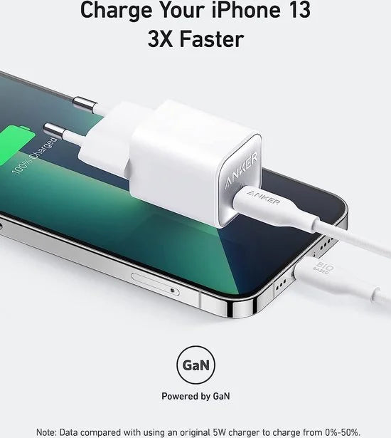 Anker GaN USB C oplader van 30W, 511-oplader (Nano 3), PIQ 3.0 PPS-snellader, Anker Nano 3 - Phantom Black