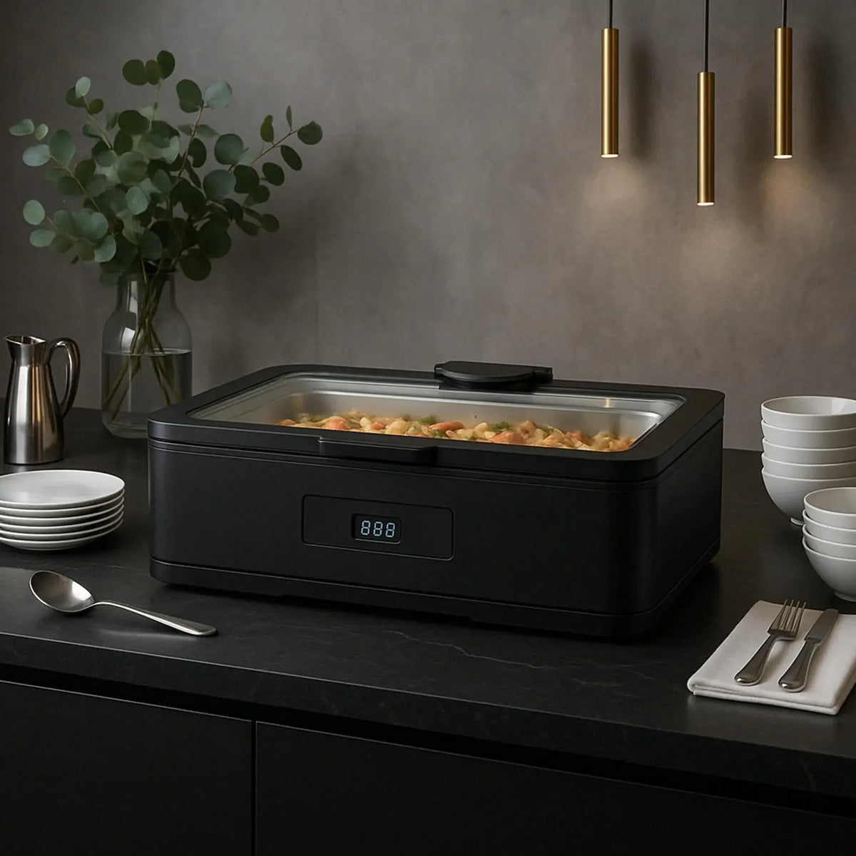 Chafing Dish - 1/1 GN - Elektrisch - Digitaal - Zwart - 600 W - 230V - G-Line
