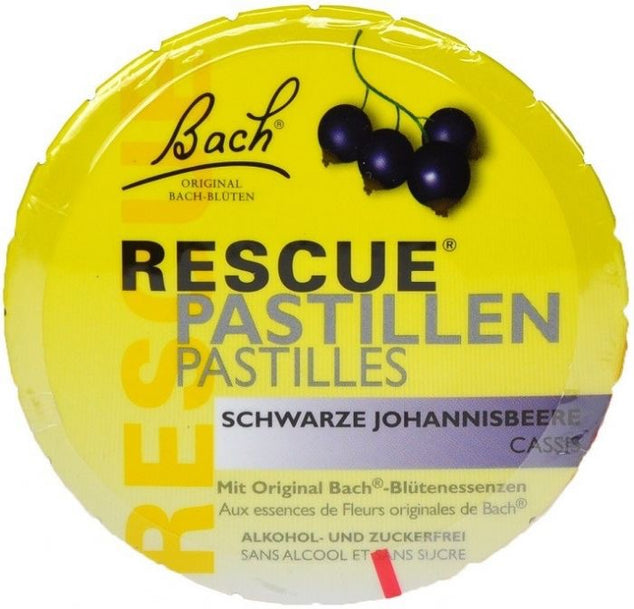 Rescue pastilles zwarte bes cassis - blik 50 gram