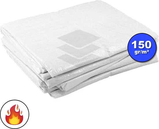 B2B2.4 - 0 - Afdekproducten.nl - Wit afdekzeil 4x6m 150gr/m² NVO Brandvertragend