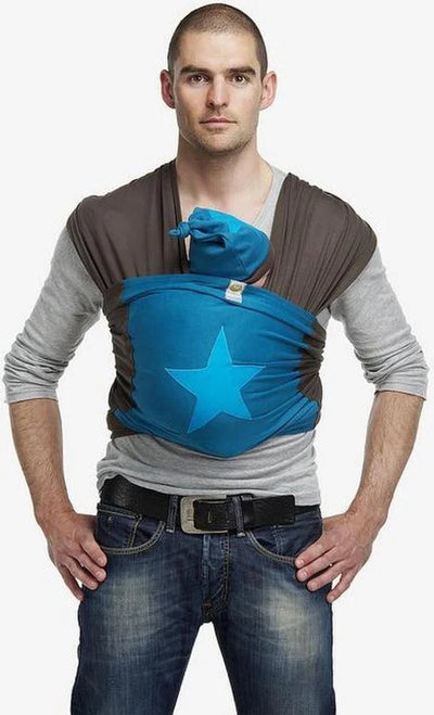 0 - Bykay - ByKay Draagdoek Bruin/ Petrol/ Ster Turquoise - Small