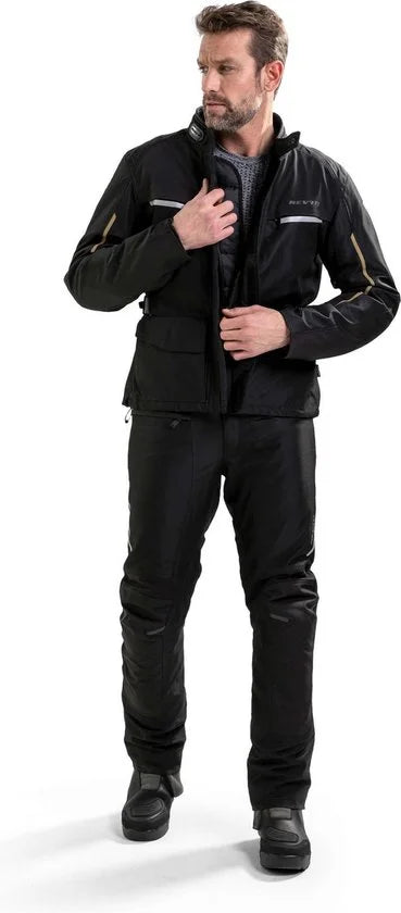 REV'IT! Voltiac 2 Textiele Motorjas Heren - Zwart Geel - Maat M