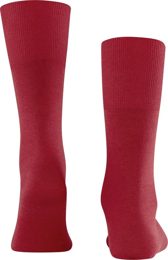 FALKE Airport warme ademende Merino Wol Katoen Heren Sokken rood - Maat 47-48