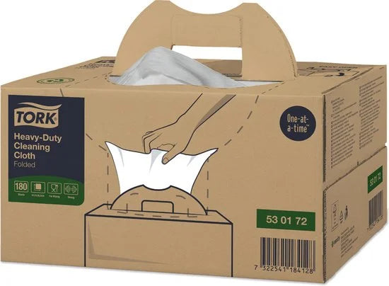 Reinigingsdoek Tork Heavy-Duty W7 Handybox 180 doeken wit 530172