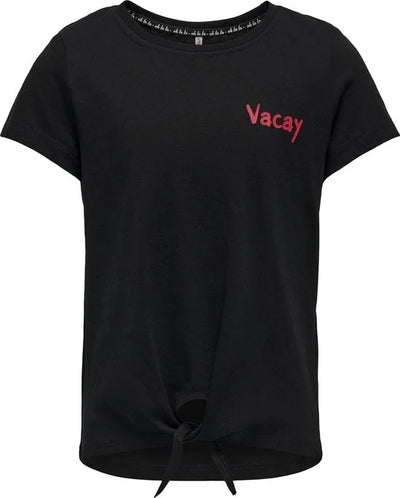 ONLY  KOGELIN FIT S/S KNOT TOP JRS Meisjes Top  - Maat 146/152