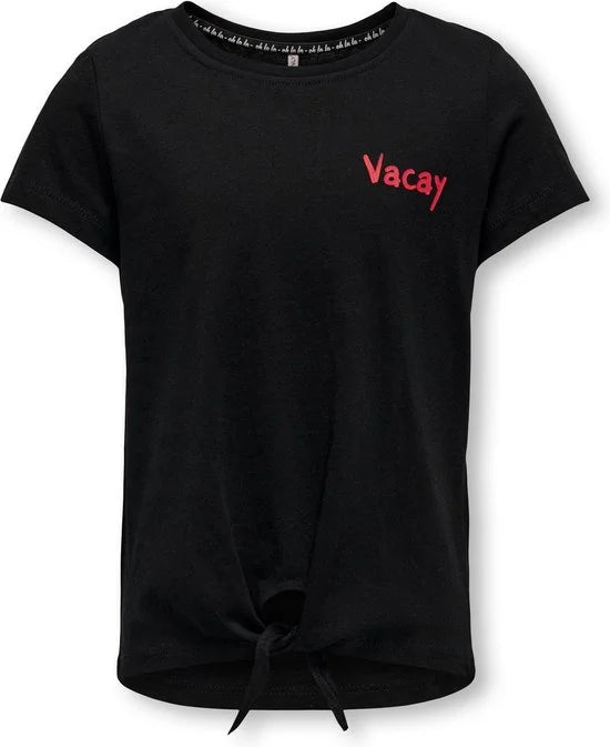 ONLY  KOGELIN FIT S/S KNOT TOP JRS Meisjes Top  - Maat 146/152