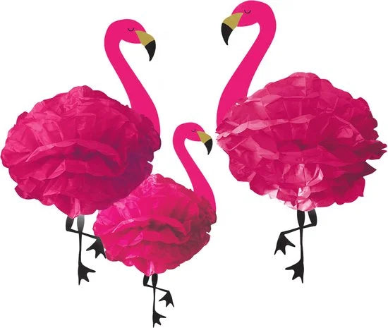 Amscan Flamingo Hangdecoratie 49,5 Cm 3 Stuks