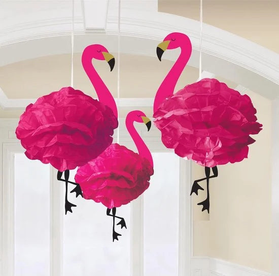 Amscan Flamingo Hangdecoratie 49,5 Cm 3 Stuks