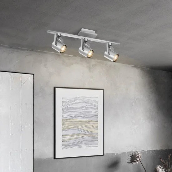 Home Sweet Home - Industriële LED Opbouwspot Concrete - Beton - 49/11.5/18.5cm - 3 lichts plafondspot - Dimbaar - inclusief LED lichtbron - GU10 fitt