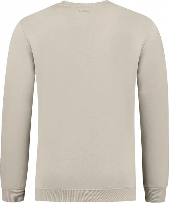 Purewhite - Heren Regular fit Sweaters Crewneck LS - Taupe - Maat S