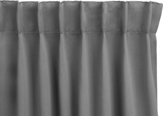 LIFA LIVING Gordijn - Zilvergrijs - Verduisterend & Geluidswerend - Black-Out Gordijnen - Verduisteringsgordijnen met Haken - 100% Polyester - 150 x