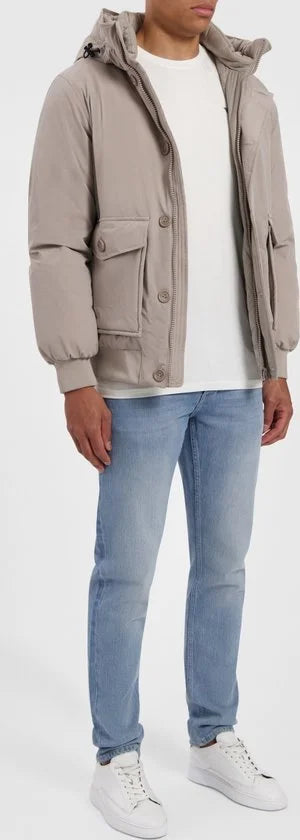 Purewhite - Heren Regular fit Jackets Padded - Taupe - Maat S