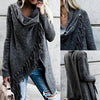 Gebreide Tassel Vest - Maat L - Donkergrijs - Bohemian Ibiza stijl