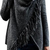 Gebreide Tassel Vest - Maat L - Donkergrijs - Bohemian Ibiza stijl