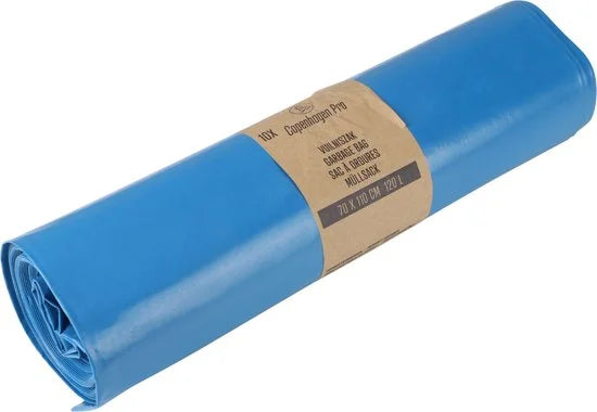 Afvalzakken - Extra Dik - Puinzak - Blauw 120L - Breedte: 70 cm Lengte: 110 cm - Rol 10 st.