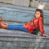 Braqeez 423730-937 Meisjes Cowboy Boots - Bruin - Leer - Veters