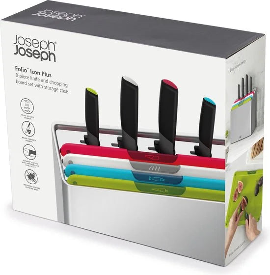 Joseph Joseph - Foilio Icon Plus Snijplank en Messen 8-Delig - Kunststof - Multicolor