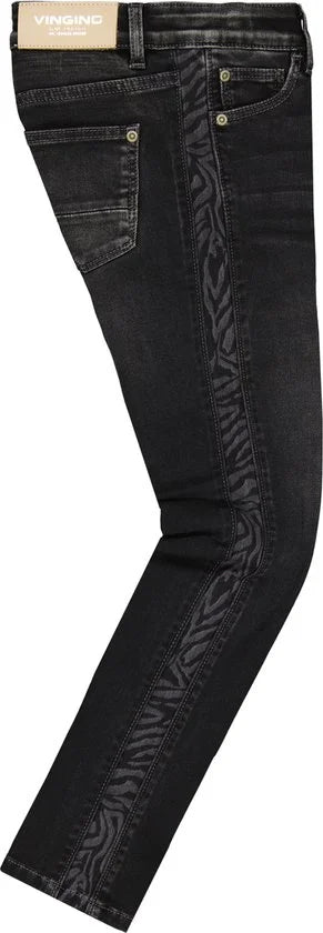 Vingino meiden skinny jeans Amia Zebra Dark Grey Vintage