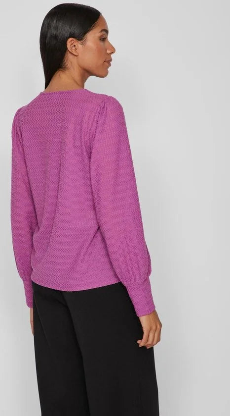 Vila T-shirt Vitallis L/s Top/r 14091418 Cattleya Orchid Dames Maat - S