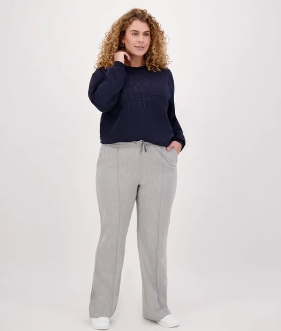 Grijze Broek/Pantalon van Je m'appelle - Dames - Plus Size - 46 - 3 maten beschikbaar