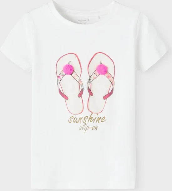 Name it t-shirt meisjes - wit - NMFfransisca - maat 80