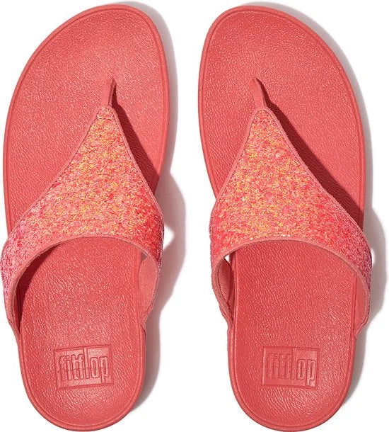 FitFlop Lulu Glitter Toe-Thongs PU Glitter ROZE - Maat 39