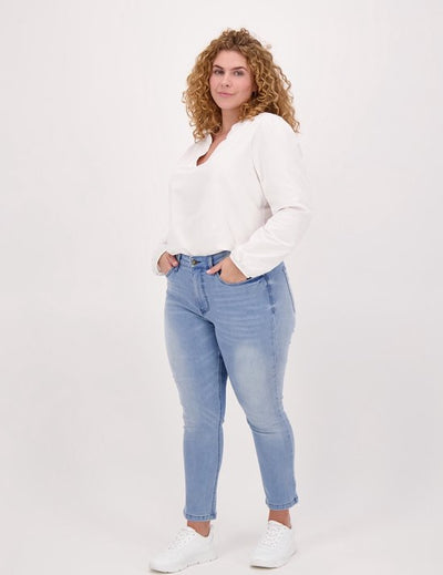 Blauwe Broek van Je m'appelle - Dames - Plus Size - 48 - 2 maten beschikbaar