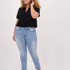 Blauwe Broek van Je m'appelle - Dames - Plus Size - 48 - 2 maten beschikbaar