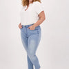 Blauwe Broek van Je m'appelle - Dames - Plus Size - 48 - 2 maten beschikbaar