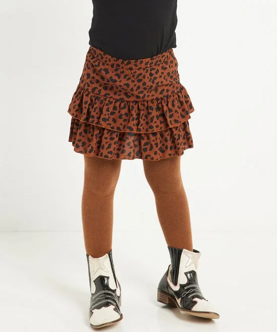 TerStal Meisjes / Kinderen Europe Kids Ruche Rokje All-over Print Bruin In Maat 122/128