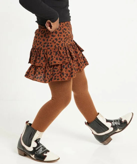 TerStal Meisjes / Kinderen Europe Kids Ruche Rokje All-over Print Bruin In Maat 98/104