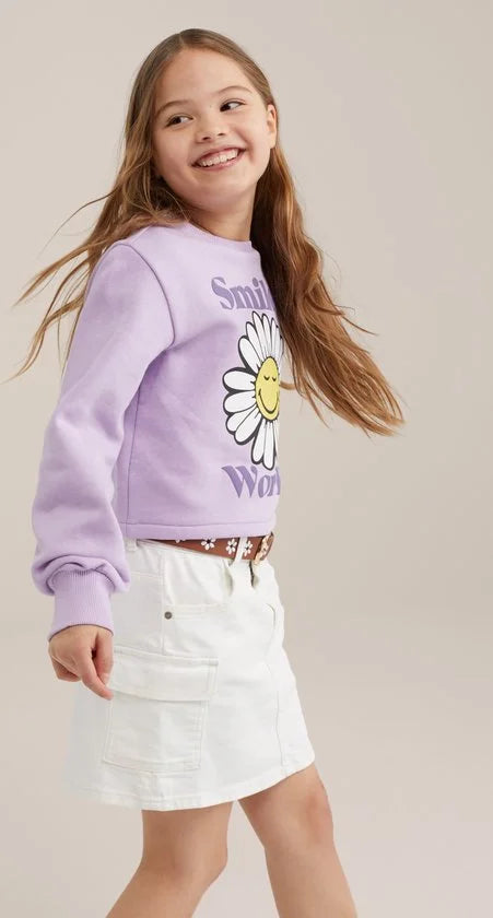 WE Fashion Meisjes SmileyWorld®-sweater met opdruk