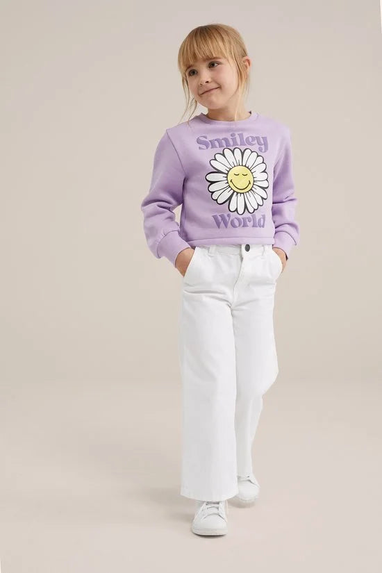 WE Fashion Meisjes SmileyWorld®-sweater met opdruk