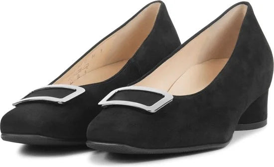 Hassia Dames Pumps / Damesschoenen - Suède - Geen hoogte 2 cm cm - 302627 - Zwart - Maat 41/41+