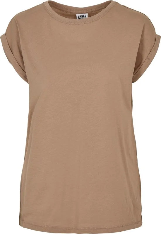 Urban Classics - Extended Shoulder Dames T-shirt - M - Creme