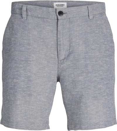 JACK & JONES Ace Summer Linen Blend Short regular fit - heren shorts - licht denim melange - Maat: XL