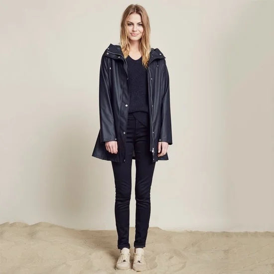 Ilse Jacobsen regenjas waterbestendig donkerblauw maat 40