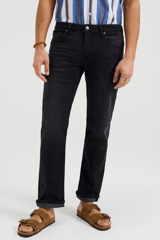 WE Fashion Heren regular fit jeans van jog denim