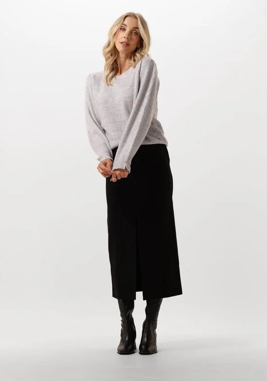 Minus Marcia Midi Skirt Rokken Dames - Zwart - Maat XS