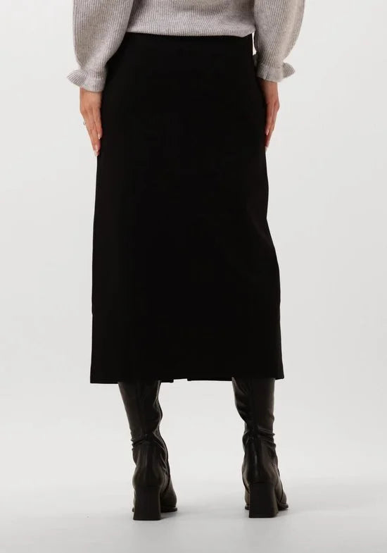 Minus Marcia Midi Skirt Rokken Dames - Zwart - Maat XS