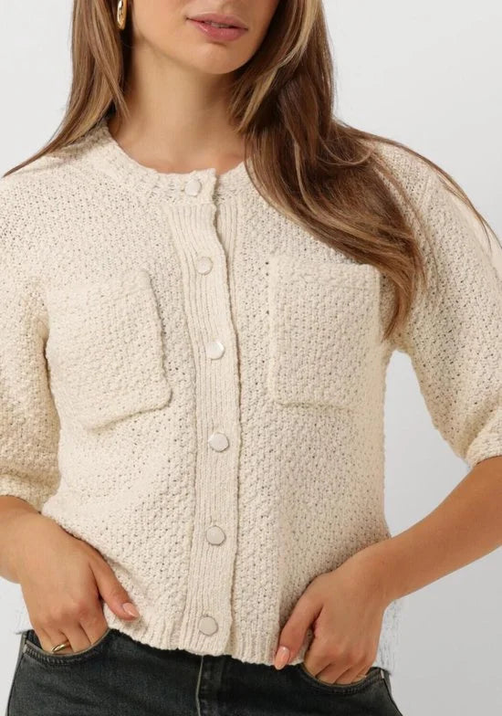My Essential Wardrobe Carrymw Knit Cardigan Truien & vesten Dames - Sweater - Hoodie - Vest- Wit - Maat L