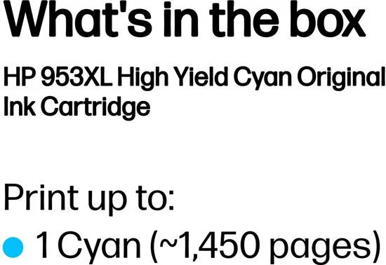 HP 953XL - Inktcartridge / Cyaan / Hoge Capaciteit