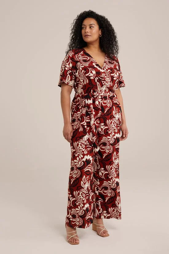 WE Fashion Dames jumspuit met dessin - Curve