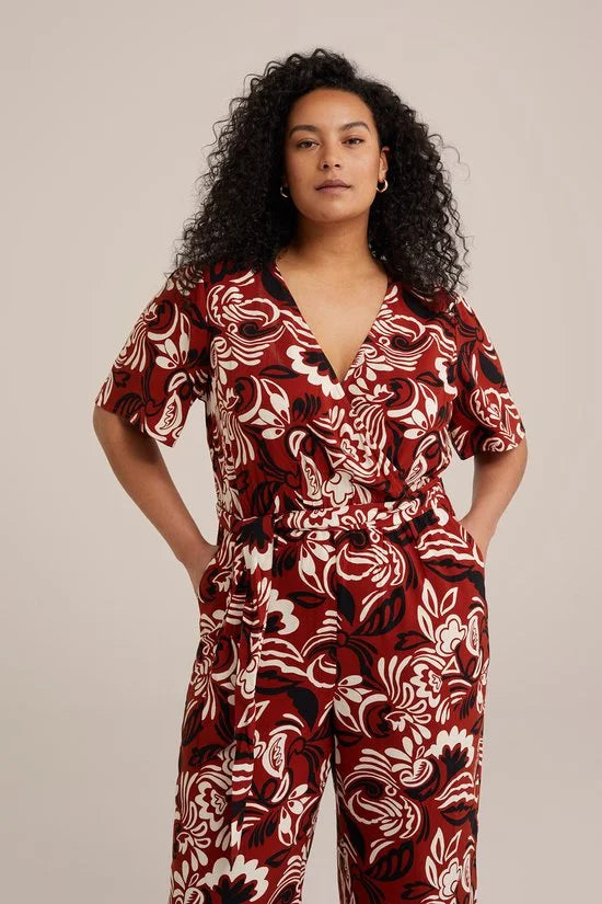 WE Fashion Dames jumspuit met dessin - Curve