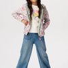 Noppies Girls Jacket Ellisville reversible all over print Meisjes Jas - Whitecap Gray - Maat 104