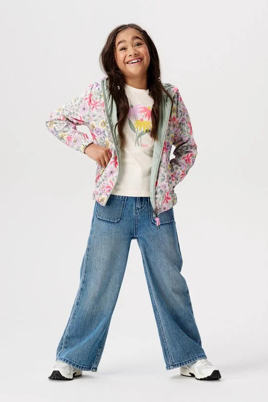 Noppies Girls Jacket Ellisville reversible all over print Meisjes Jas - Whitecap Gray - Maat 104