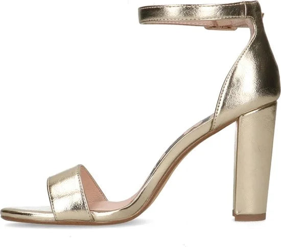 Sacha - Dames - Gouden sandalen met hak - Maat 41